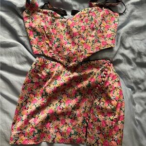For Love and Lemons floral silky set